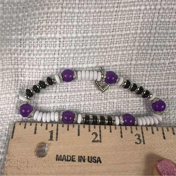 New 4 Bracelet Set Skyline Collection Purple Black Charm - Picture 8 of 10